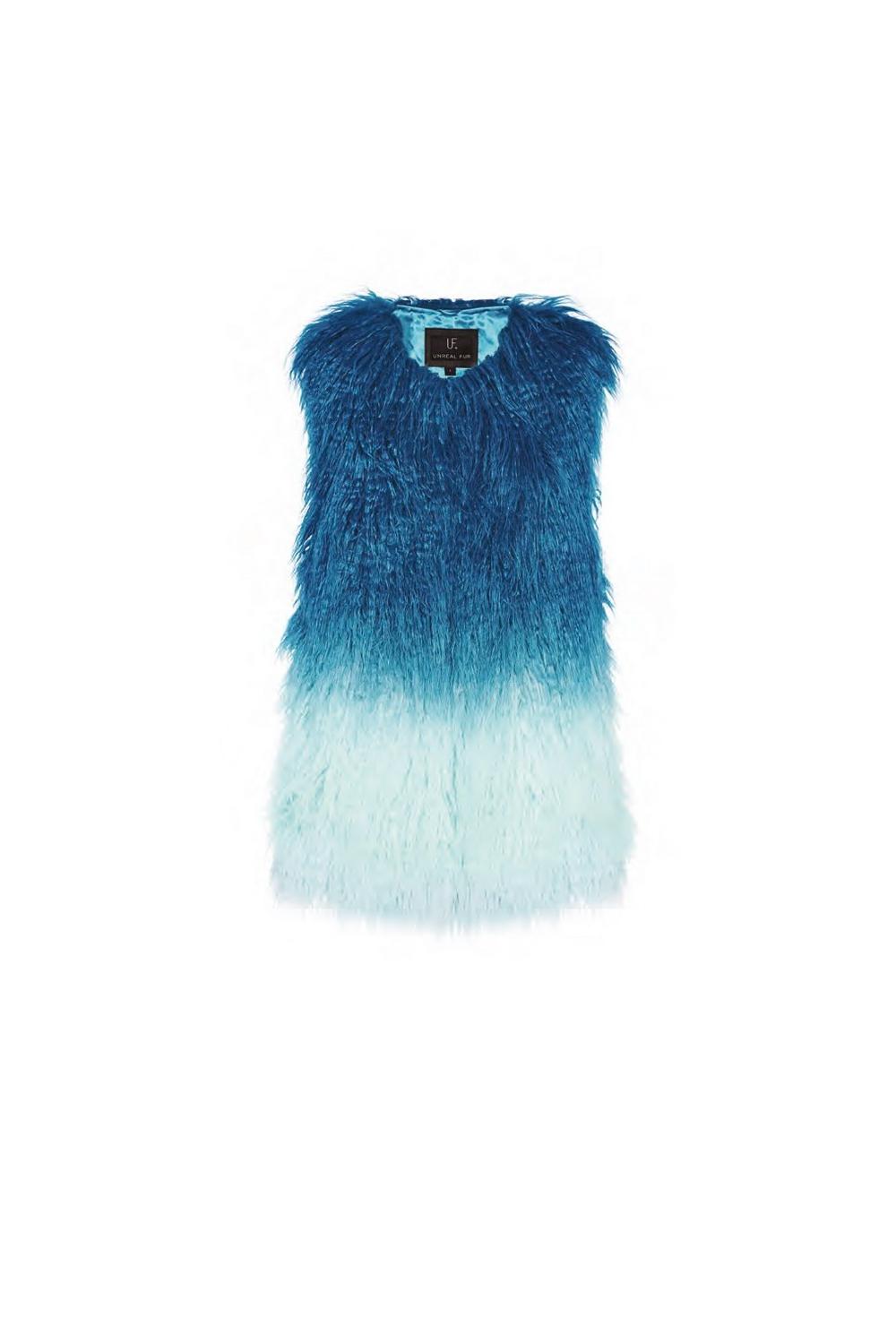 Unreal Fur URF2100535-OMA-Pastorale-Gradual Vest Ombre Aqua