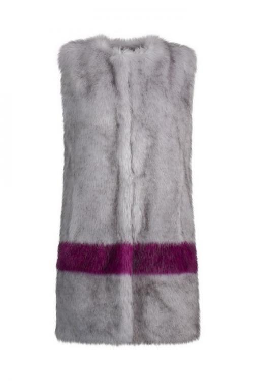 Unreal Fur URF8700125-GRO-Hint of Orchid Vest Grey/Orchid