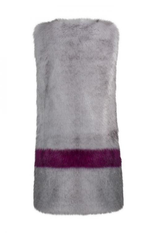 Unreal Fur URF8700125-GRO-Hint of Orchid Vest Grey/Orchid