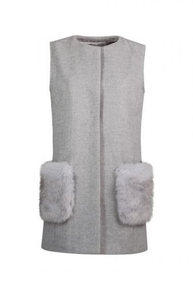 Unreal Fur URF8700135-GRY-Vested Interest Gilet Grey