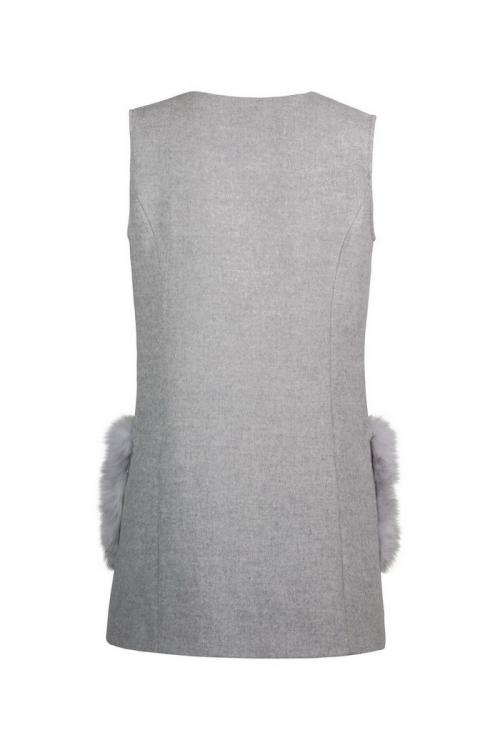 Unreal Fur URF8700135-GRY-Vested Interest Gilet Grey