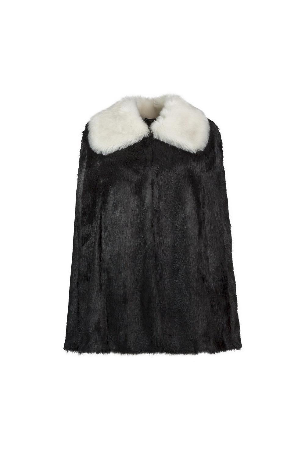 Unreal Fur URF8700085-BLC - Majestic Cape  Black/Cream