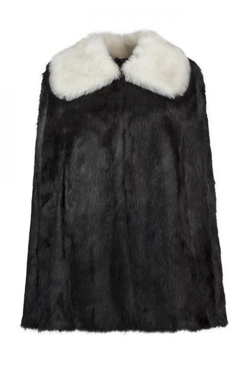 Unreal Fur URF8700085-BLC - Majestic Cape  Black/Cream