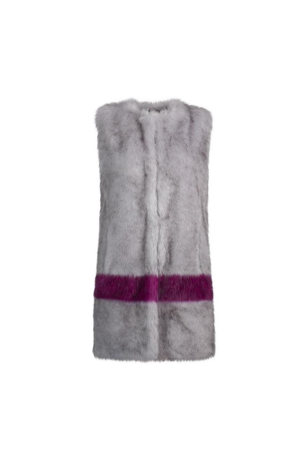 Unreal Fur URF8700125-GRO-Hint of Orchid Vest Grey/Orchid