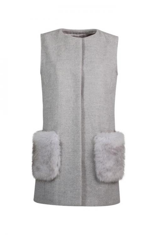 Unreal Fur URF8700135-GRY-Vested Interest Gilet Grey