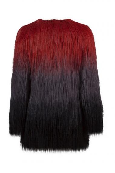 Unreal Fur URF8700445-RCB-Mercury Rising Coat Red/Charcoal/Black