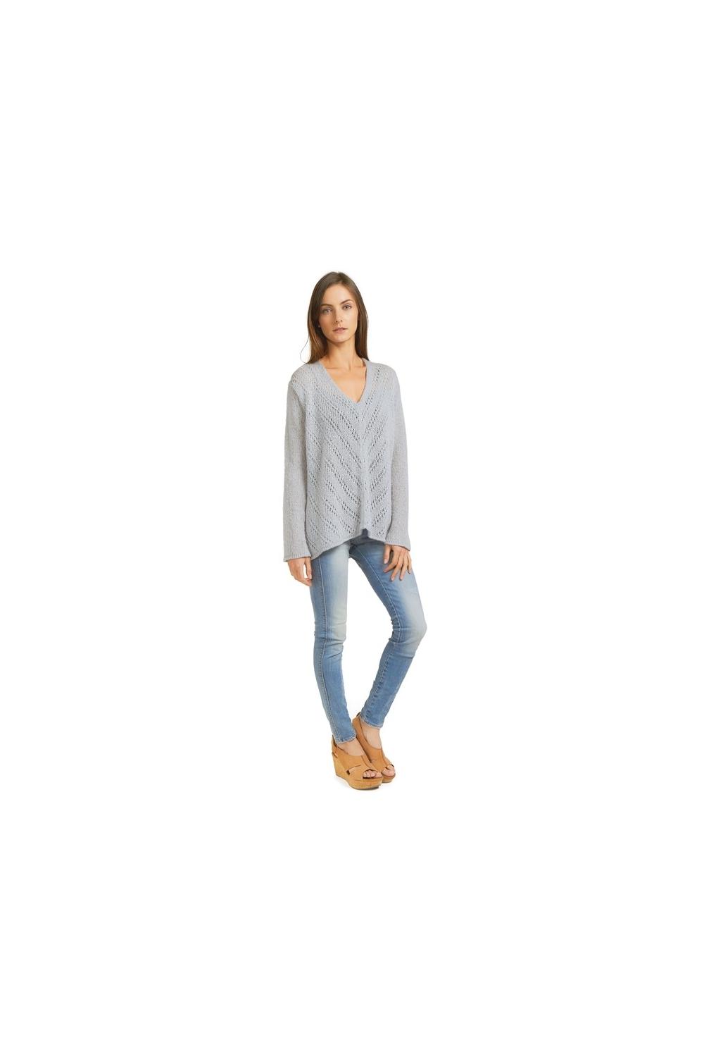 K38-188 JAX V - NECK SILVER GREY