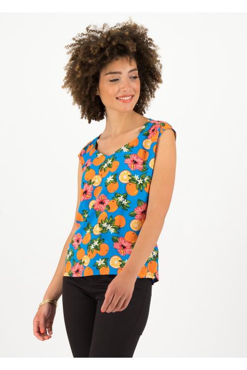 Blutsgeschwister Ärmellose-Bluse 'flaming heart blousetop'