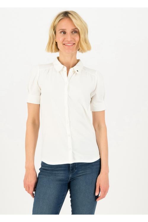 logo blouse Kurzarm Shirt in farbe essential white, Gr. S