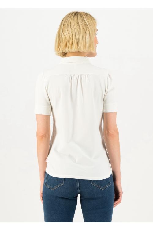 logo blouse Kurzarm Shirt in farbe essential white, Gr. S