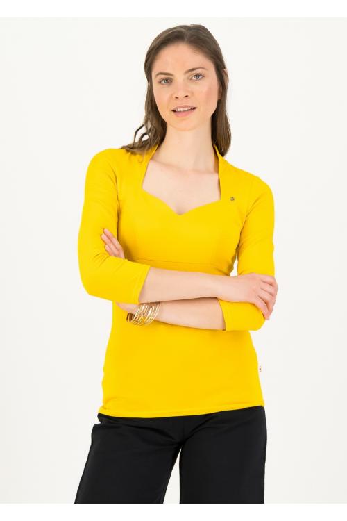 pow wow vau cropped 3/4-Arm- Shirt in farbe healing yellow, Gr. S