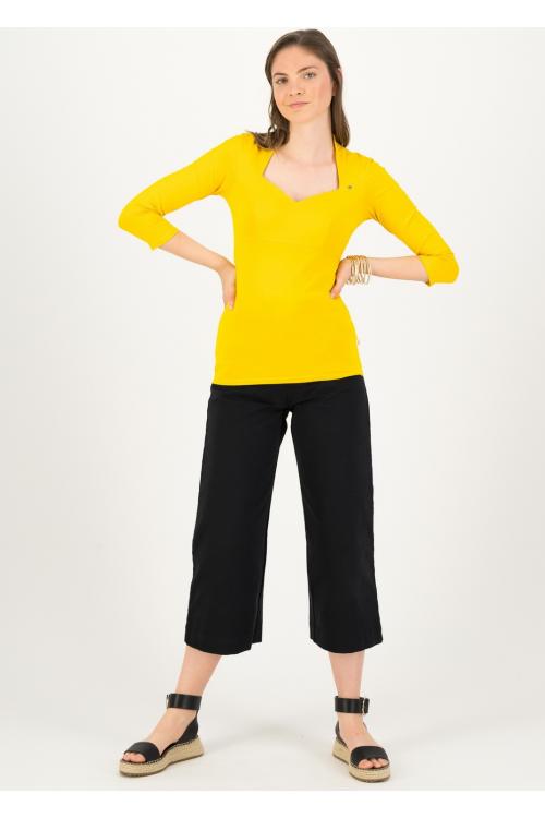 pow wow vau cropped 3/4-Arm- Shirt in farbe healing yellow, Gr. S