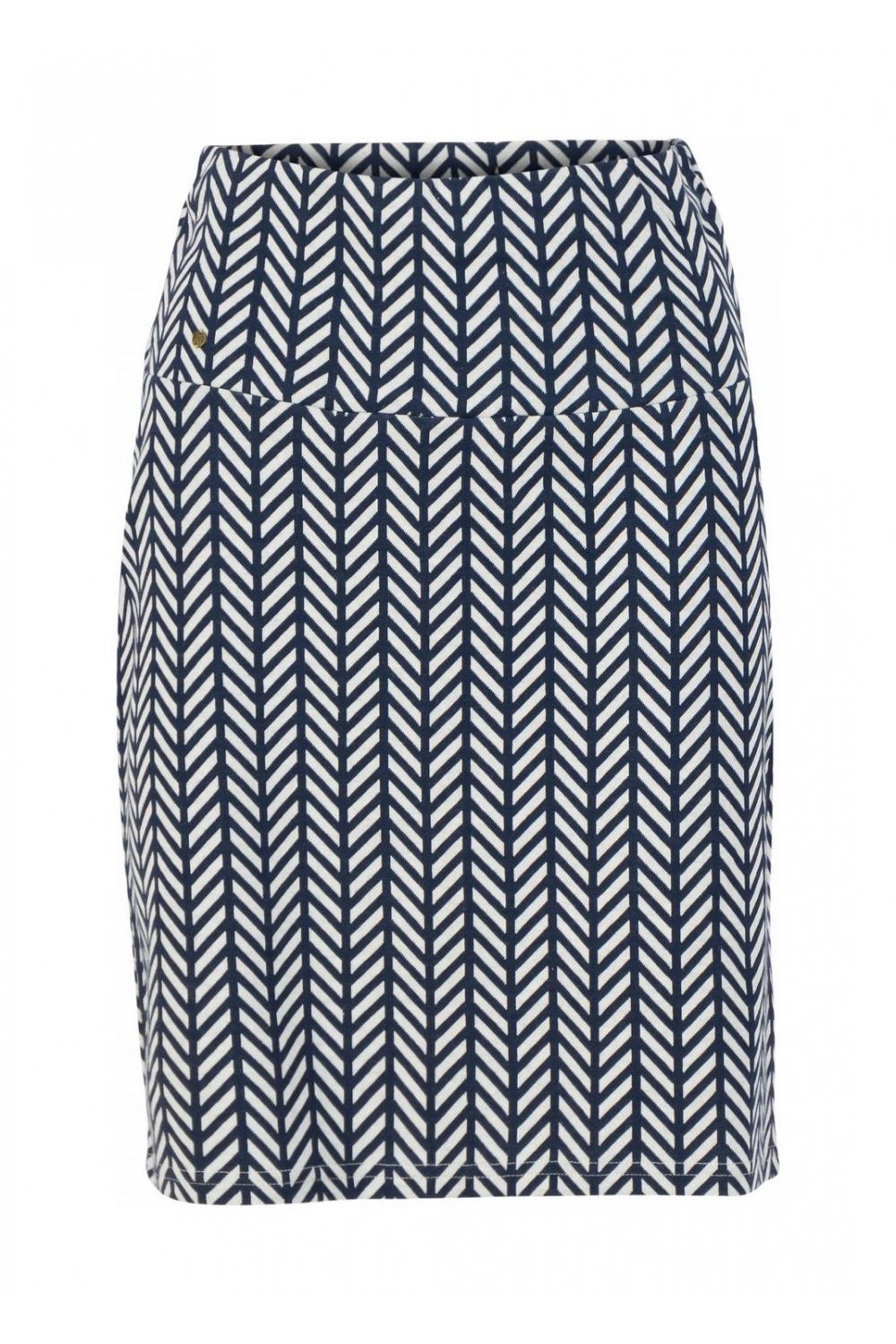 Blutsgeschwister Midi- Rock straight pencil in blue zig zag