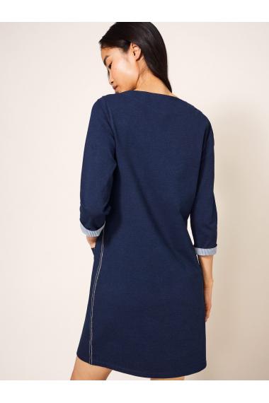 White Stuff Skye Cotton Denim Jersey Dress