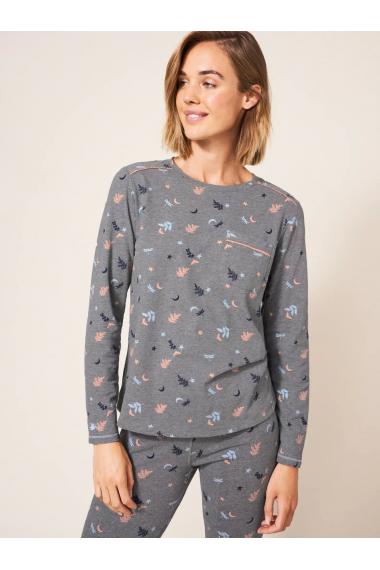 White Stuff Selena Organic Jersey Pyjama Top