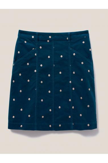 White Stuff Josie Velvet Embroidered Skirt