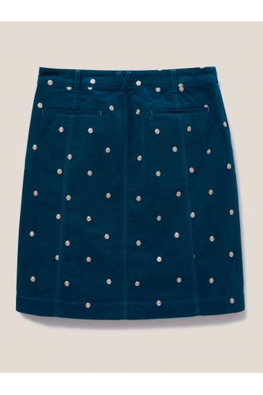 White Stuff Josie Velvet Embroidered Skirt