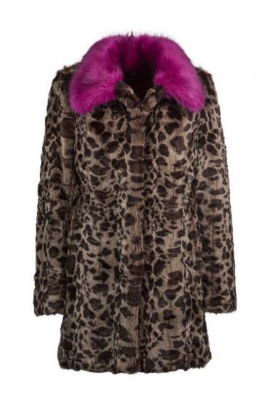 Unreal Fur URF8700045-OCC-Venus Coat / Kragen Orchid Ozelot Orchid