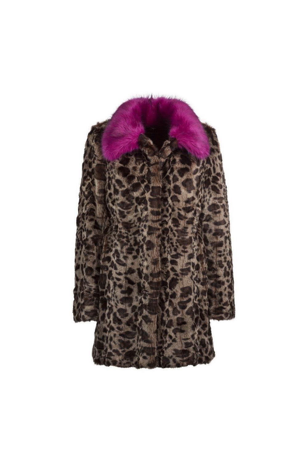 Unreal Fur URF8700045-OCC-Venus Coat / Kragen Orchid Ozelot Orchid