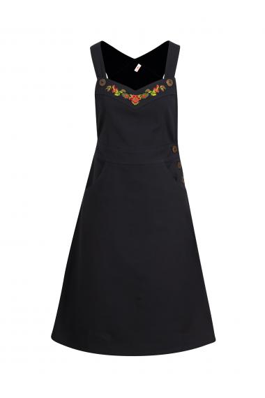 Blutsgeschwister Midi- Kleid Power Pinafore in dark beauty