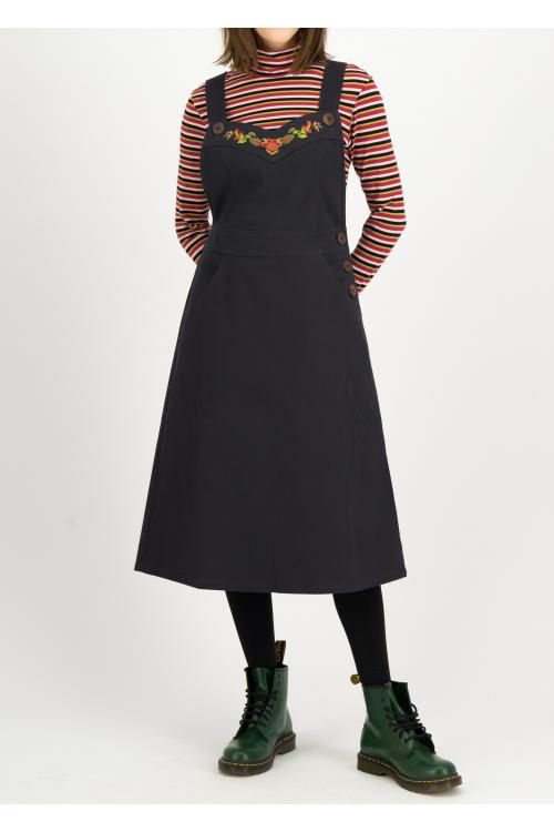 Blutsgeschwister Midi- Kleid Power Pinafore in dark beauty