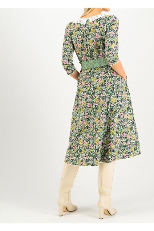 Blutsgeschwister Midi- Kleid Me in Wonderland in light gardening