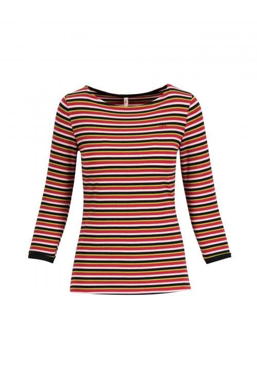 Blutsgeschwister 3/4-Arm- Shirt Oh Marine in botanical stripes