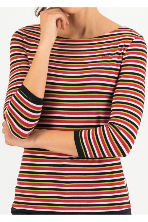 Blutsgeschwister 3/4-Arm- Shirt Oh Marine in botanical stripes