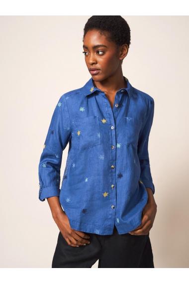 White Stuff Layla Embroidered Linen Shirt