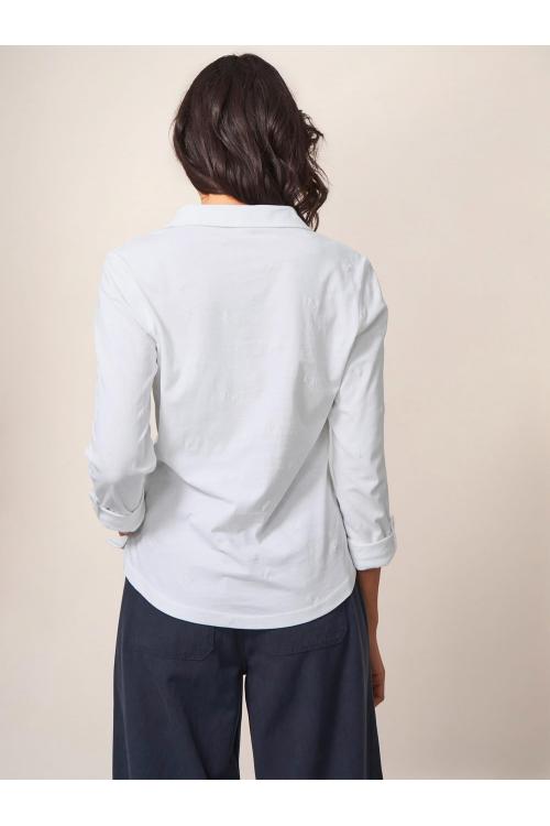 White Stuff ANNIE EMBROIDERED JERSEY SHIRT