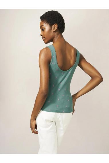 White Stuff SHERBET VEST TEAL PRINT