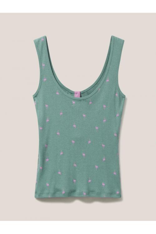 White Stuff SHERBET VEST TEAL PRINT