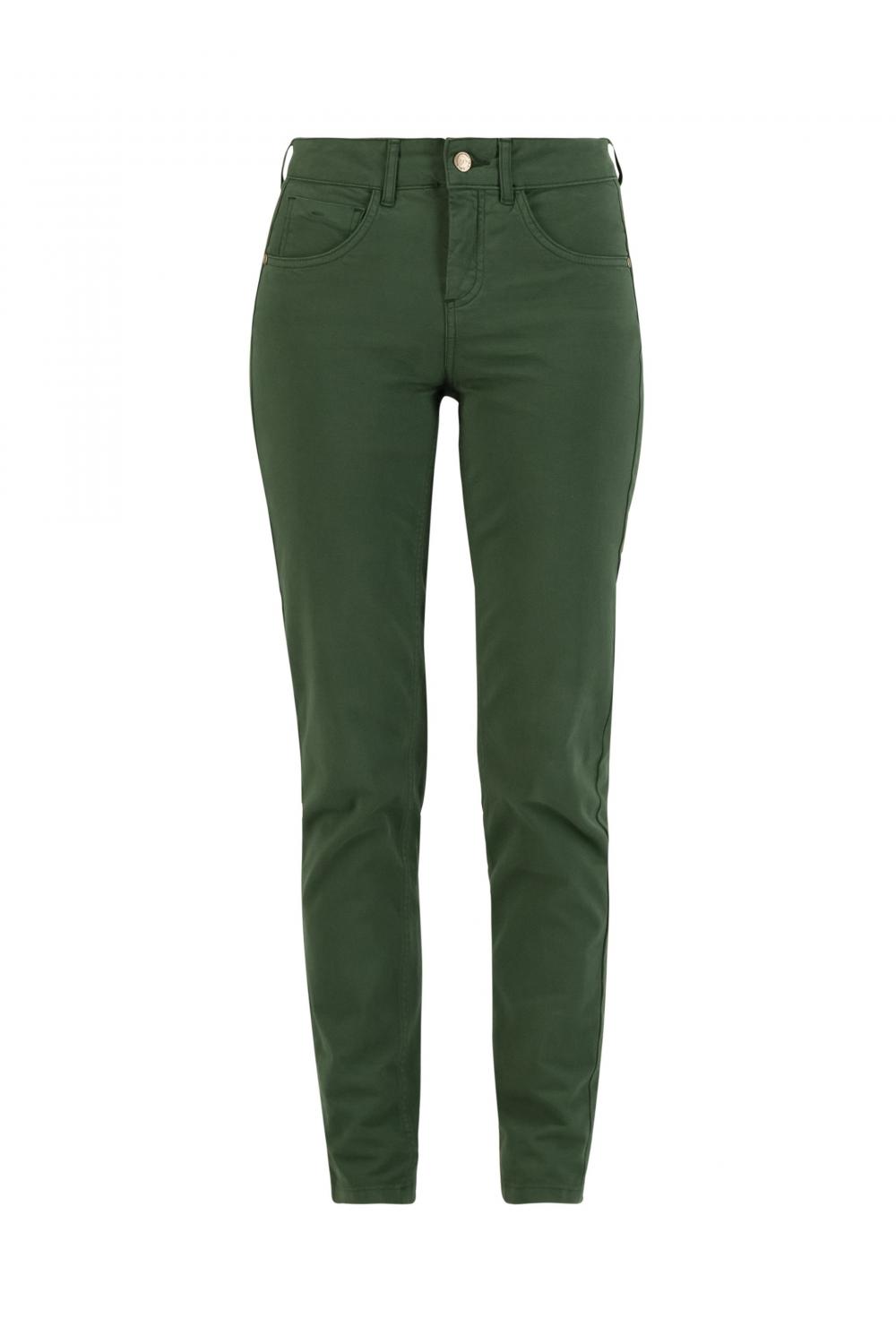 Blutsgeschwister Maxi- Hose Mid Waist Slim in leafy green