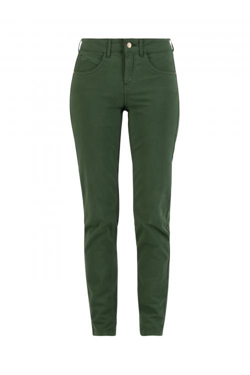 Blutsgeschwister Maxi- Hose Mid Waist Slim in leafy green