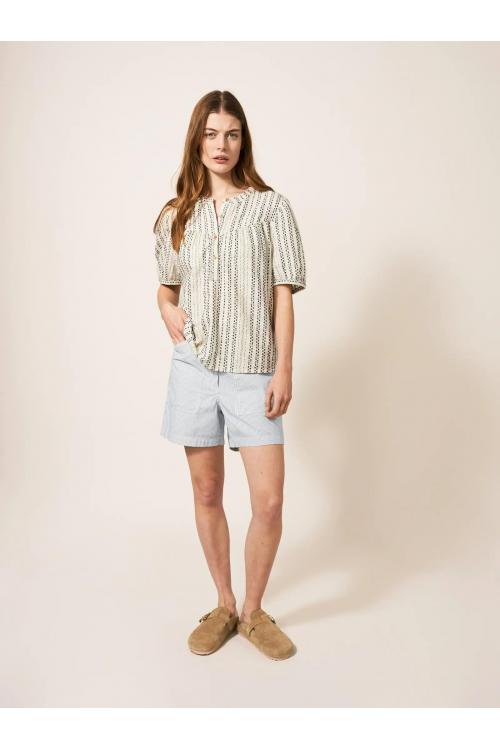 White Stuff Tessa Chino Shorts Ivory Mlt