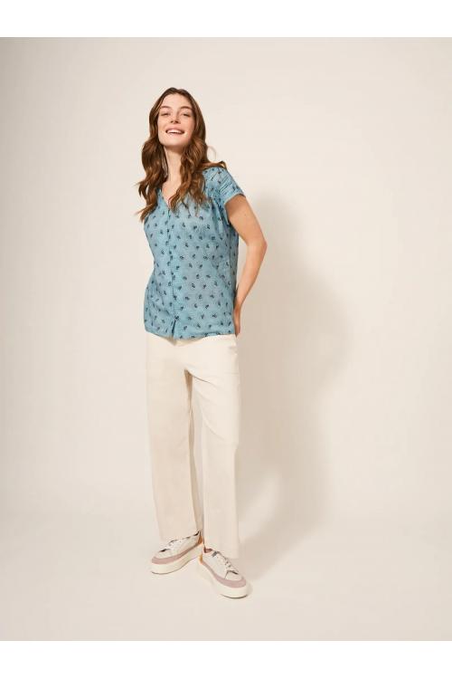 White Stuff Rae Organic Cotton Vest Teal Mlt