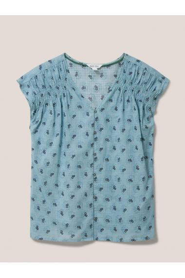 White Stuff Rae Organic Cotton Vest Teal Mlt