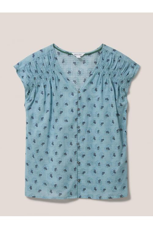 White Stuff Rae Organic Cotton Vest Teal Mlt