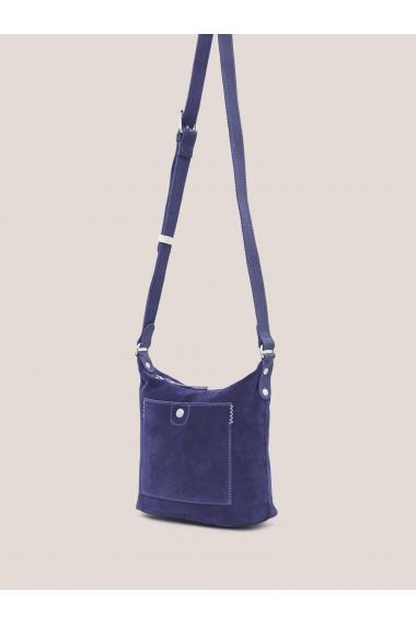 White Stuff Mini Fern Suede Crossbody Mid Blue