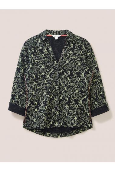 White Stuff ANNIE JERSEY SHIRT in GREEN PR