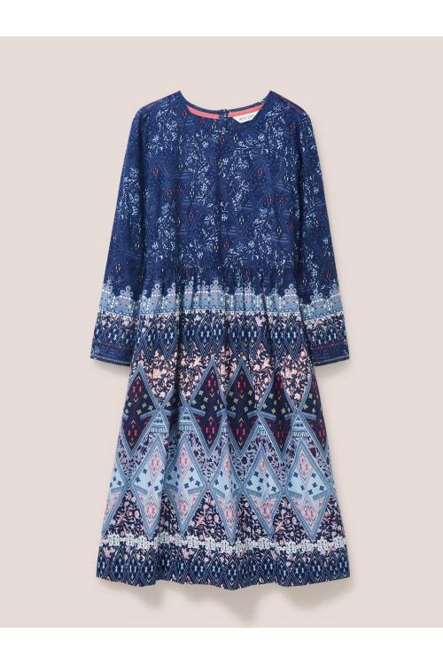 White Stuff Elisa Midi Dress in NAVY MULTI