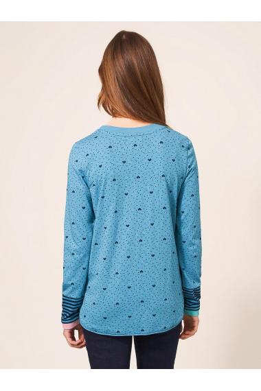 White Stuff CASSIE PRINT TEE in TEAL PR