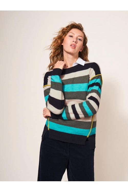 White Stuff RIPPLE JUMPER in BLUE MLT