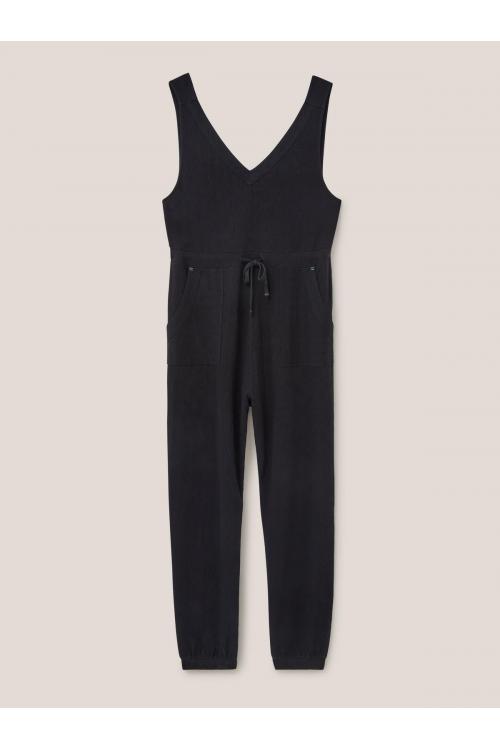 White Stuff Lainey Jersey Jumpsuit in PURE BLK