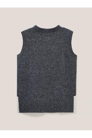 White Stuff COLOURBLOCK CABLE TANK in GREY MLT