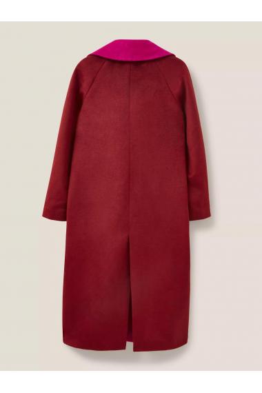 White Stuff Adeline Colour Block Coat in PLUM MLT