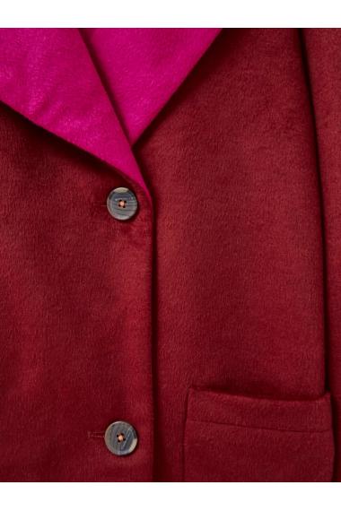 White Stuff Adeline Colour Block Coat in PLUM MLT