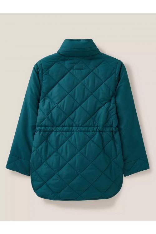 White Stuff Emilia Quilted Coat in DK TEAL