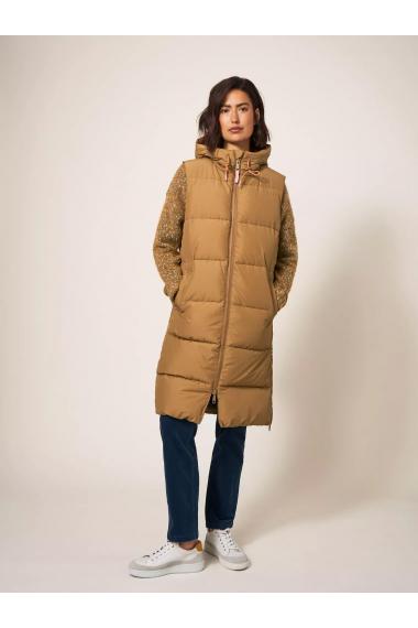 White Stuff Ember Quilted Gilet in MID TAN