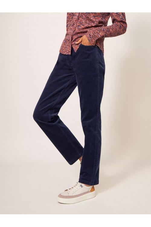 White Stuff Brooke Straight Cord Trouser in DARK NAVY